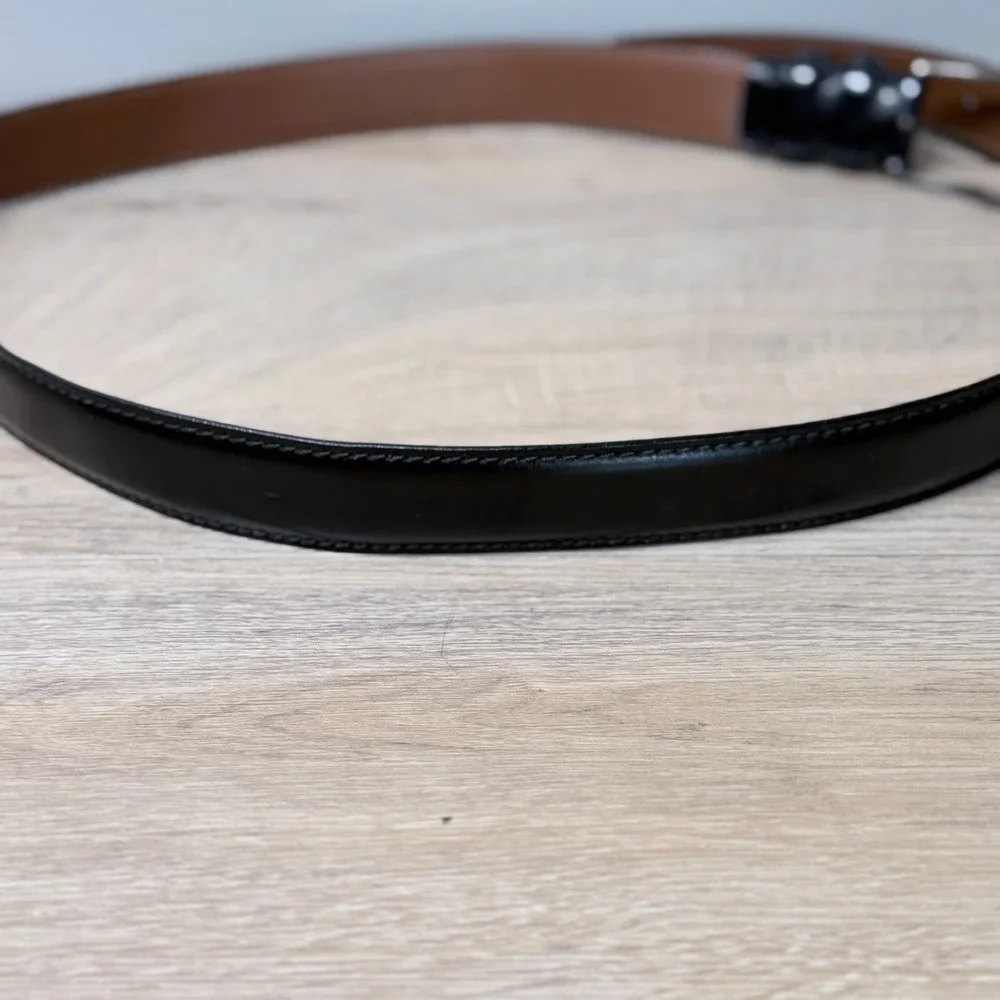 Joseph Abboud Belt Mens 44 Black Italian Leather Dress Classic Silver‎ Buckle